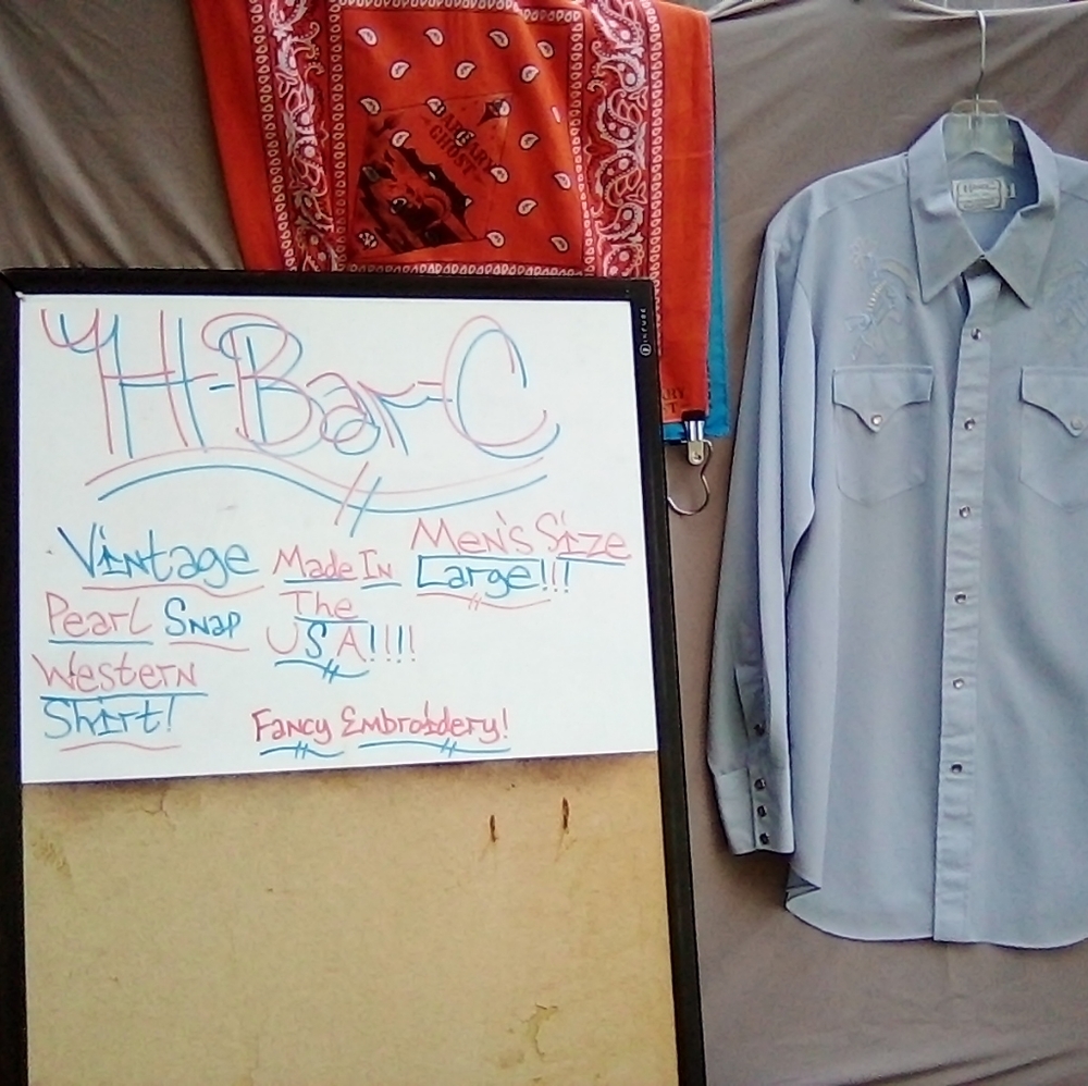 Vintage H Bar C Pearl Snap | Shiny Smooth Fabric